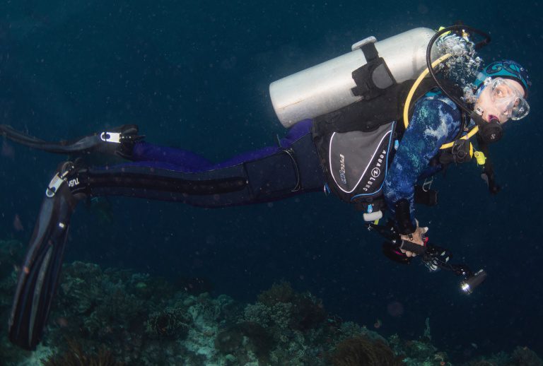 Diver exploring