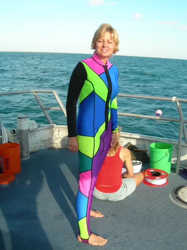Women Wearing The Multicolored Polartec Wetsuit