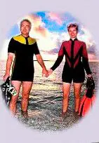 Couple Wearing The Long-Sleeved Shortys -Terrapin Wetsuits